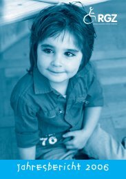 Jahresbericht 2006 - RGZ Stiftung, zugunsten cerebral GelÃ¤hmter