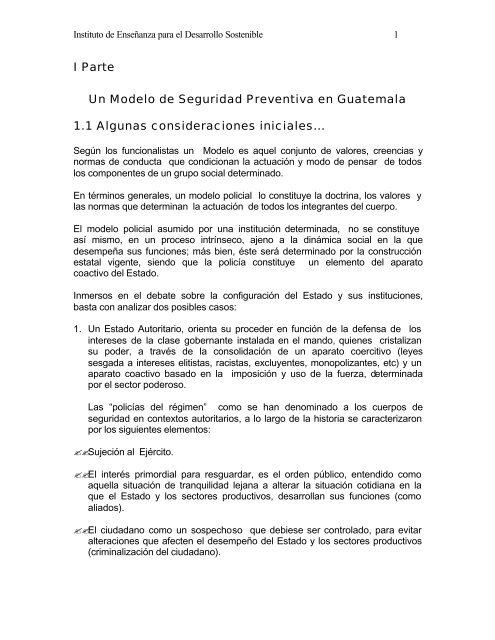I Parte Un Modelo de Seguridad Preventiva en Guatemala ... - Futuros