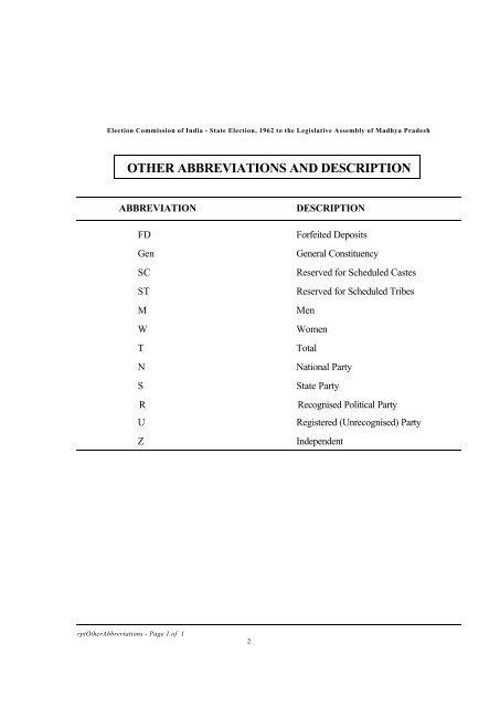 constituency data - summary - Election Commission of India