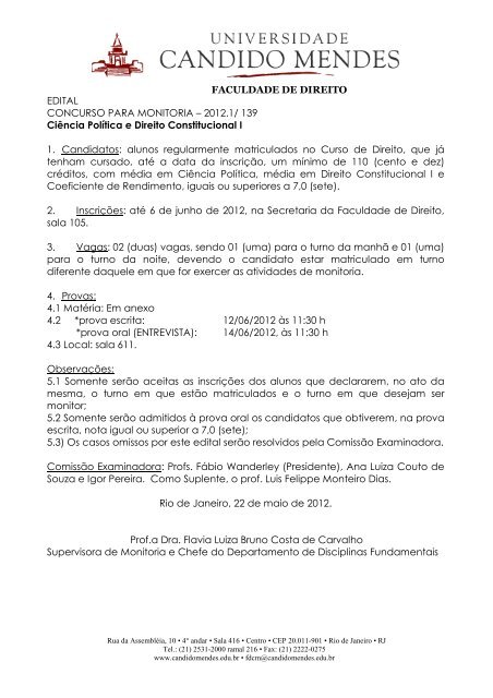 Direito Constitucional I - UCAM