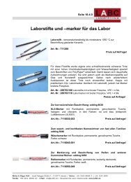 Laborstifte und -marker fÃ¼r das Labor