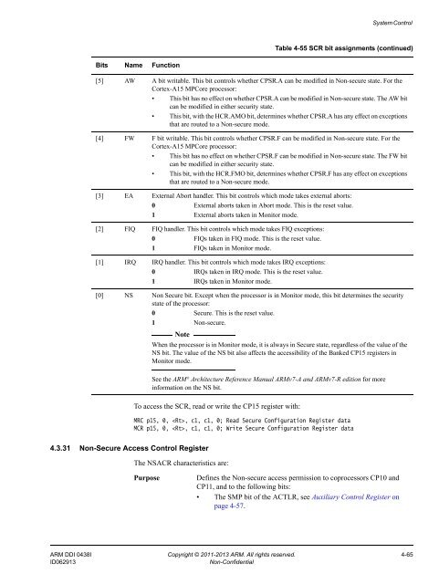 ARM Cortex-A15 MPCore Processor Technical Reference Manual