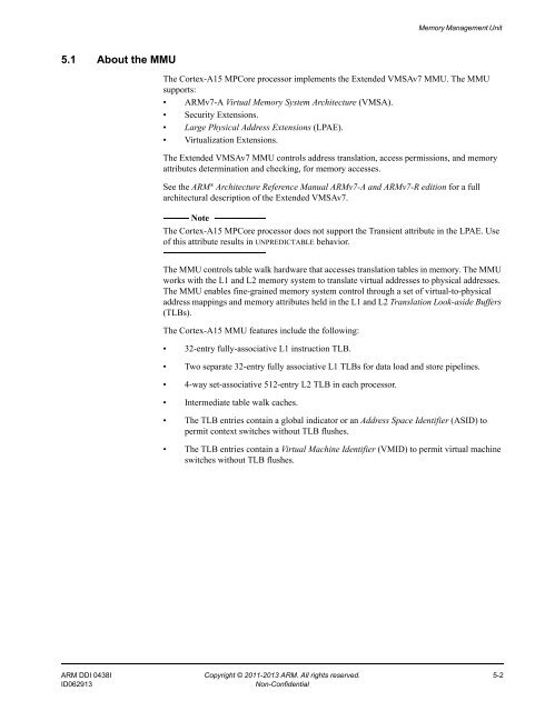 ARM Cortex-A15 MPCore Processor Technical Reference Manual