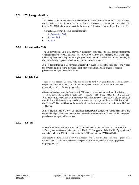 ARM Cortex-A15 MPCore Processor Technical Reference Manual