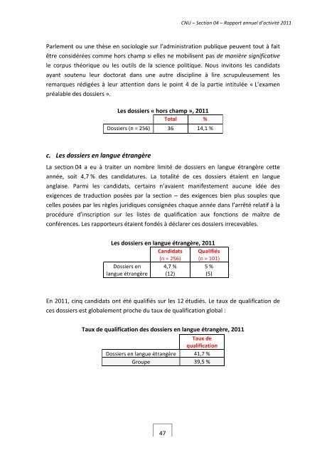 Rapport d'activitÃ© 2011 - Le portail web de la science politique