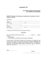 modulo richiesta per matrimoni civili - Comune di Gavorrano