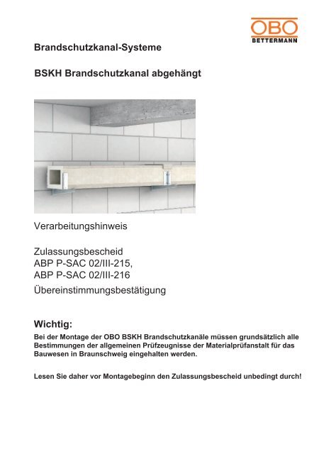 Zulassungsbescheid Abp P Sac 02 Iii 215 Abp Obo Bettermann