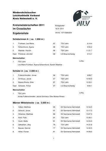 Veranstaltungsbericht - NLV Kreis Helmstedt