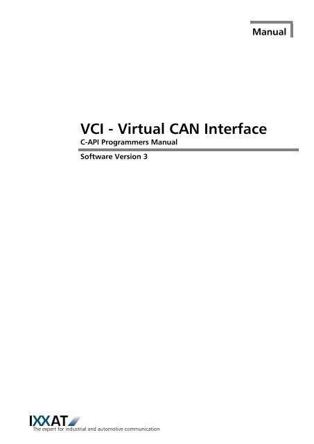 VCI - Virtual CAN Interface - Ixxat