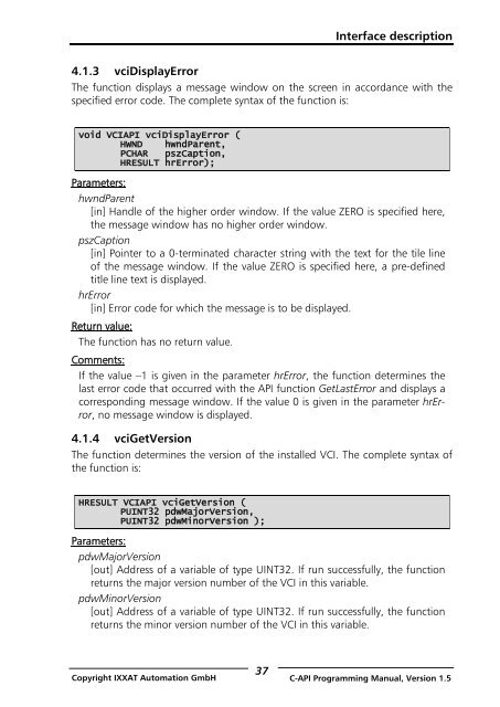 VCI - Virtual CAN Interface - Ixxat