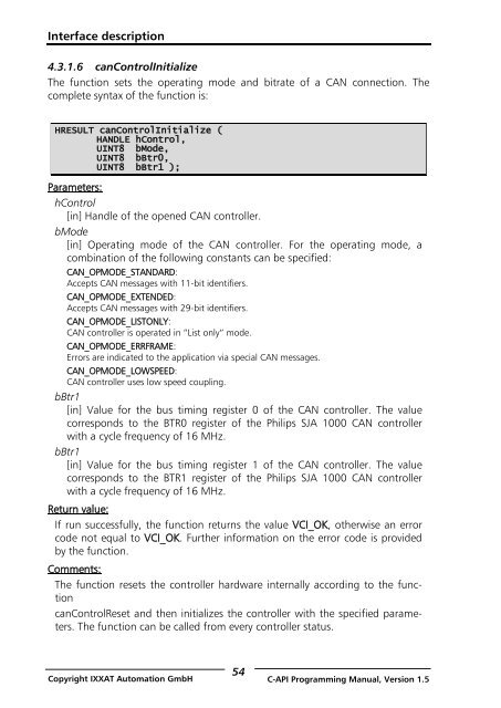 VCI - Virtual CAN Interface - Ixxat