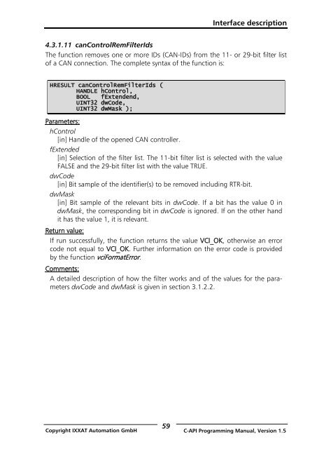 VCI - Virtual CAN Interface - Ixxat