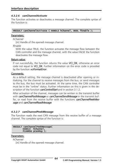 VCI - Virtual CAN Interface - Ixxat