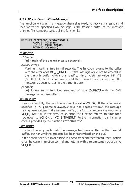 VCI - Virtual CAN Interface - Ixxat