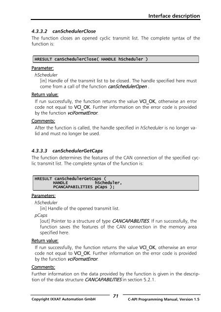 VCI - Virtual CAN Interface - Ixxat