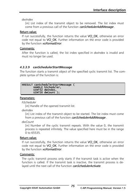 VCI - Virtual CAN Interface - Ixxat