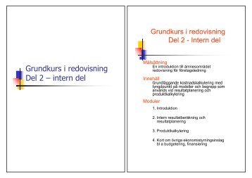 Grundkurs i redovisning Del 2 â intern del