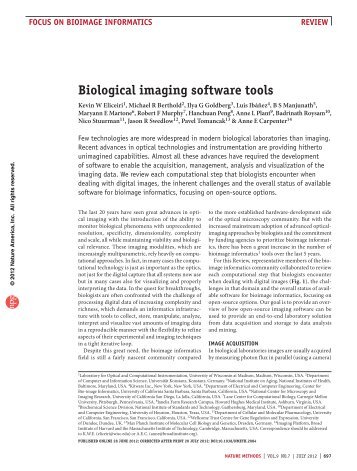 Biological imaging software tools