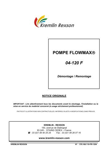 POMPE FLOWMAX® 04-120 F - Kremlin Rexson