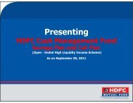 HDFC Cash Management Fund - Sep 30, 2011 - HDFC Mutual Fund