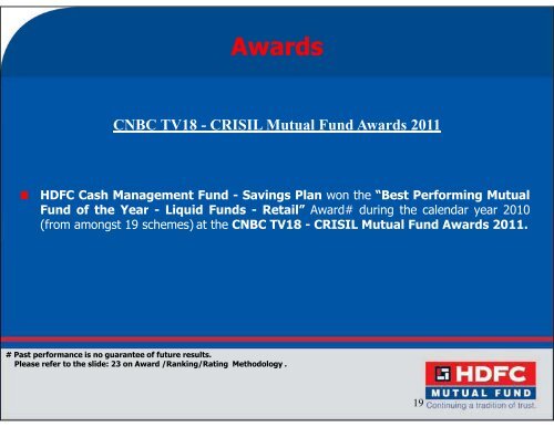 HDFC Cash Management Fund - Sep 30, 2011 - HDFC Mutual Fund