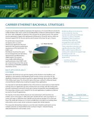 Carrier ethernet BaCkhaul StrategieS - Overture Networks