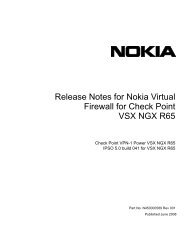 Release Notes for Nokia Virtual Firewall for Check Point VSX NGX ...