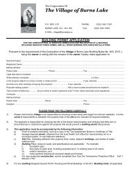 Building Permit - Burns Lake