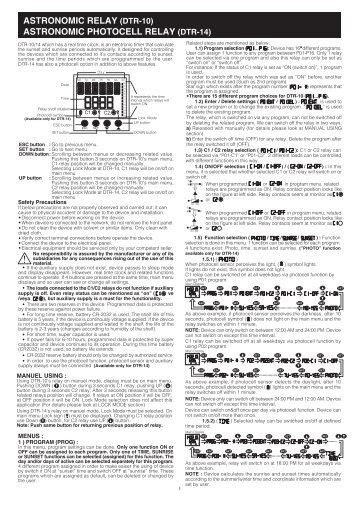 ASTRONOMIC RELAY (DTR-10) ASTRONOMIC ... - Entes