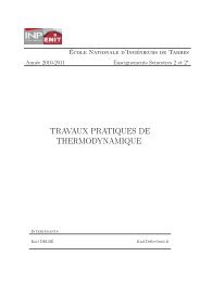 travaux pratiques de thermodynamique - Ecole Nationale d ...