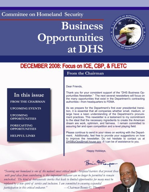 DHS Business Opportunities - December Newsletter - Committee on ...
