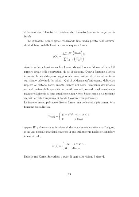 una tecnica per la regressione locale - Department of Mathematics ...