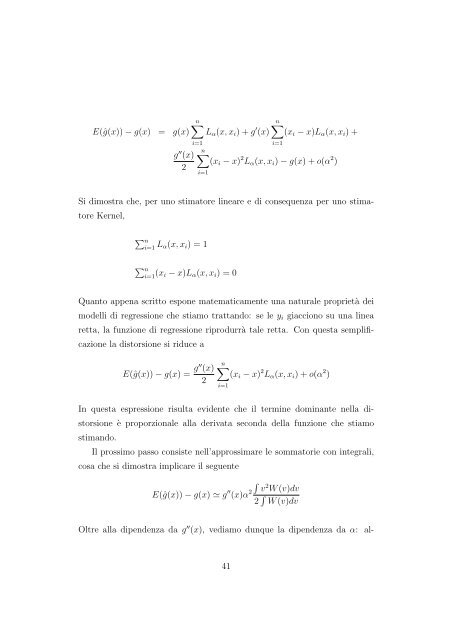 una tecnica per la regressione locale - Department of Mathematics ...