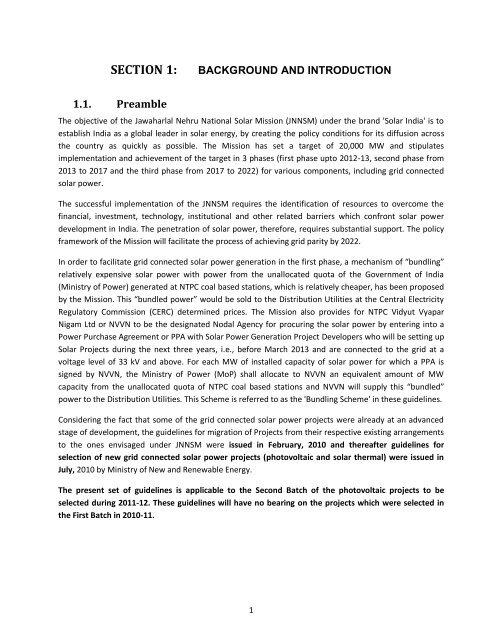 Guidelines for Selection of New Grid Connected Solar Projects ...