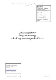 Objektorientierte Programmierung â die Programmiersprache C++ â