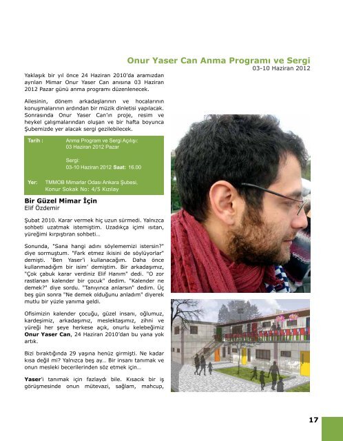 Bülten 98 (Mayıs 2012) - Mimarlar Odası Ankara Şubesi