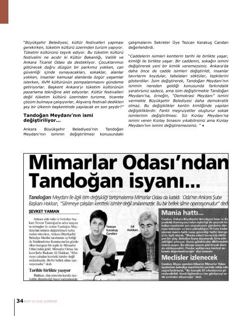 Bülten 98 (Mayıs 2012) - Mimarlar Odası Ankara Şubesi