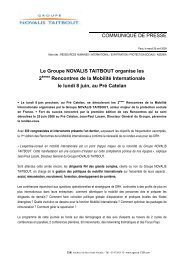 COMMUNIQUÃ DE PRESSE Le Groupe NOVALIS ... - Agence C3M