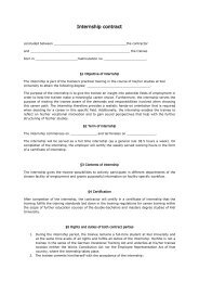 Internship contract