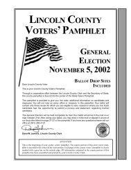 LINCOLN COUNTY VOTERS' PAMPHLET - Lincoln County, Oregon