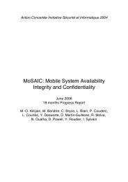 MoSAIC: Mobile System Availability Integrity and ... - Eurecom