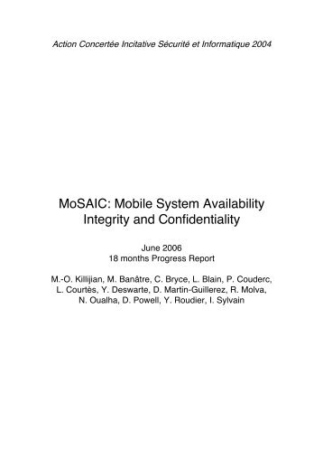 MoSAIC: Mobile System Availability Integrity and ... - Eurecom