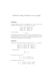 Arithmetic coding of Markov source, example