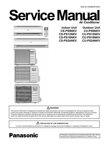 Indoor Unit Outdoor Unit CS-PS9NKV CS-PS12NKV CS ... - Panasonic