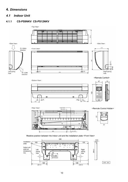 Indoor Unit Outdoor Unit CS-PS9NKV CS-PS12NKV CS ... - Panasonic