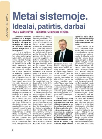 Metai sistemoje. - KraÅ¡to apsaugos ministerija