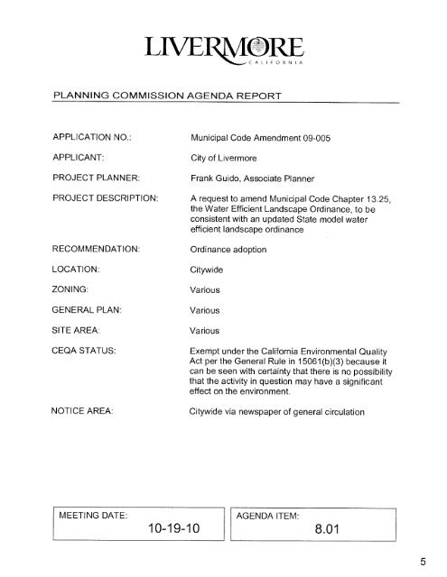 Staff Report and WELO Ordinance - StopWaste.Org