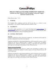 POLICY FOR LEAVES FOR COMMUNITY SERVICE - ConocoPhillips