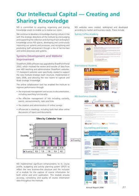 Annual Report 2006 - TAFE NSW - Northern Sydney Institute