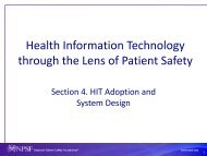 Health Information Technology through the Lens of Patient Safety